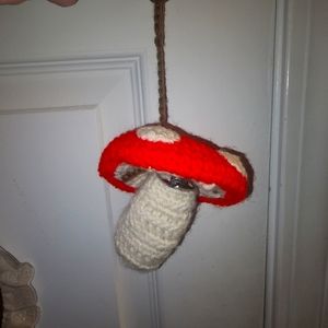 Crochet Mushroom Lighter Holder